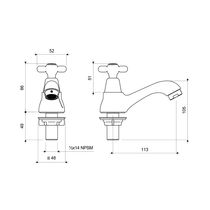 Llave Plus para Lavabo New Port Cromado | FV