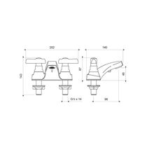 Juego de Lavabo 4" Fiori Lever Cromado | FV