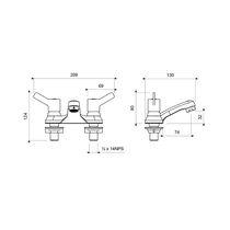 Juego de Lavabo 4" Treviso Cromado | FV