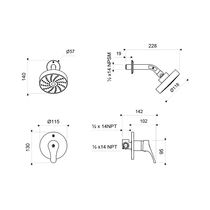Juego Monocomando para Ducha Flow E108/B3 | FV