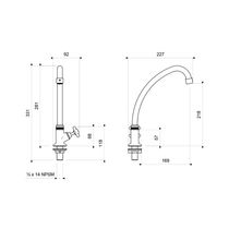 Llave para Lavaplatos Mueble Cruz Fija Pico Alto | FV