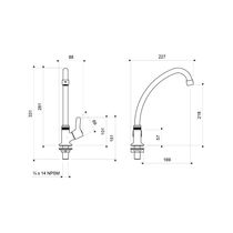 Llave para Lavaplatos Mueble Treviso Pico Alto | FV