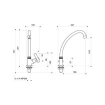 Llave para Lavaplatos Mueble Fiori Pico Alto | FV