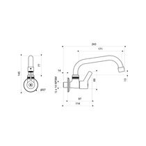 Llave para Lavaplatos Pared Treviso Pico Alto | FV