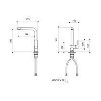 Llave para Lavaplatos Mueble Monocomando Coty | FV