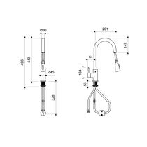 Llave para Lavaplatos Mono Elipsis Rociador E412.01/D6 | FV