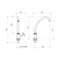 Llave para Lavaplatos Crux para Mueble  | FV