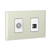 Toma Coaxial TV + Toma Telefónico RJ11 Champagne | Bticino