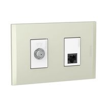 Toma Coaxial TV RJ45 Cat6 Sencilla Champagne | Bticino