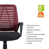 Silla Giratoria Nueva Lyon Rojo/Negro | Orange