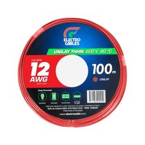 Cable Flexible THHN #12 Unilay 600V 100m Rojo | Electrocable