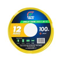 Cable Flexible THHN #12 Unilay 600V 100m Amarillo | Electrocable