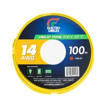 Cable Flexible THHN #14 Unilay 600V 100m Amarillo | Electrocable