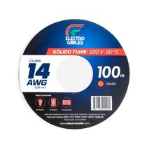 Cable Sólido THHN #14 600V 100m Blanco | Electrocable