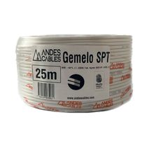 Cable Gemelo 2x14 AWG Blanco 25m | Andes Cables