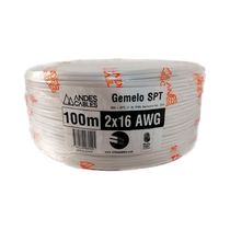 Cable Gemelo 2x16 AWG Blanco 100m | Andes Cables