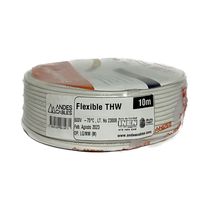Cable Flexible THW #10 AWG Blanco 10m | Andes Cables