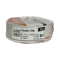 Cable Flexible #14 Blanco THW 25m | Andes Cables