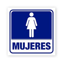 Señalética con Icono y Letras - Baño de Mujeres