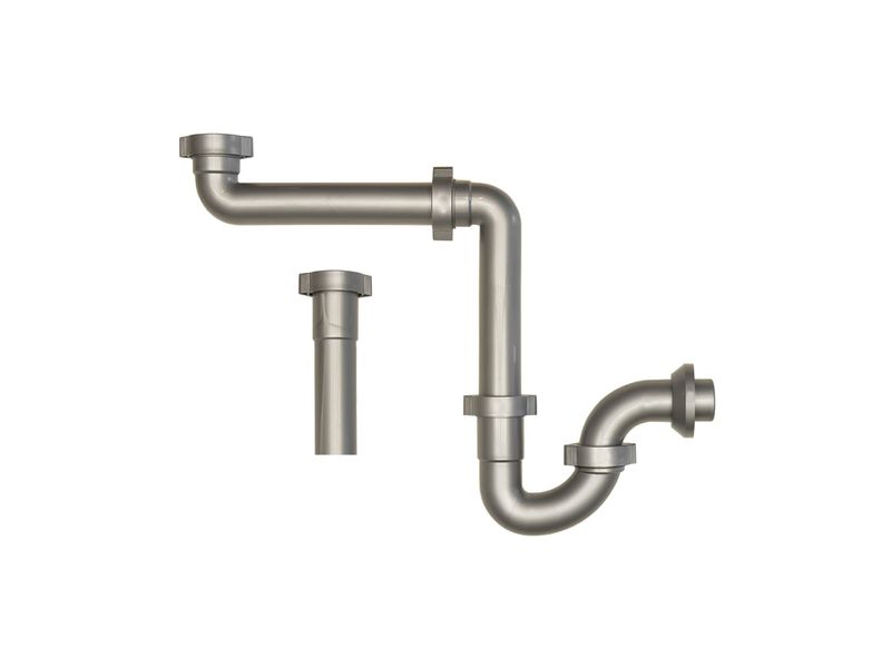 Sifon para lavatorio / fregadero flexible doble 31 y 38 mm (1-1/4 y  1-1/2) plastico de pared Coflex TF-110, Materiales De Construcción