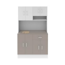 Kit Cocina Mongolia Blanco/Taupe 1 Cajón 8 Puertas
