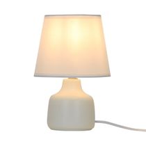 Lámpara de Mesa E14 40W Blanco Pantalla Beige | Orange