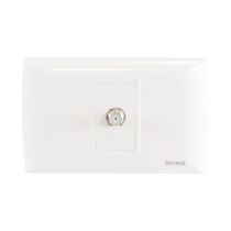 Toma Coaxial Simple de Plástico Blanco | Orange