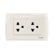 Tomacorriente Doble Universal de Plástico Beige | Orange