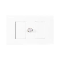 Toma Coaxial Simple de Plástico Blanco | Orange