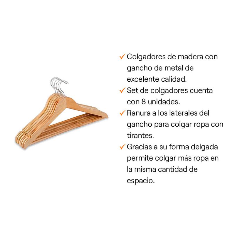 Set-Armadores-de-Madera-Marron-8-Piezas-|-Orange