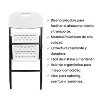 Silla de Catering Plegable Blanca
