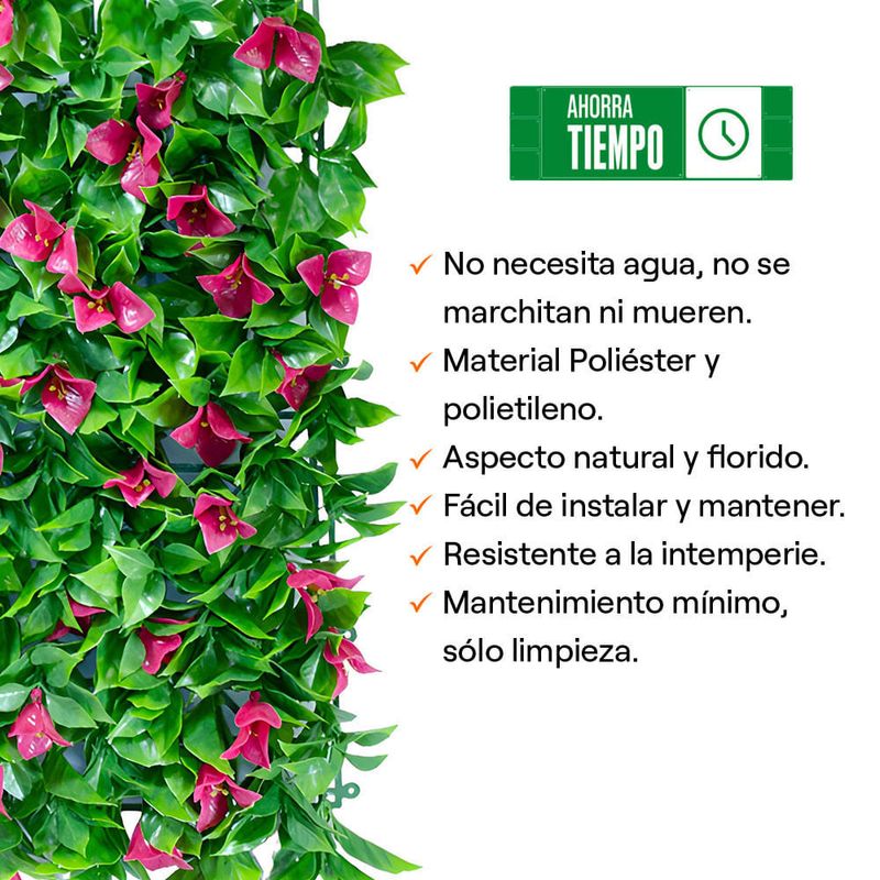 Jardin-Vertical-Buganvilla-Roja-Plastico-50x50cm-|-Elite