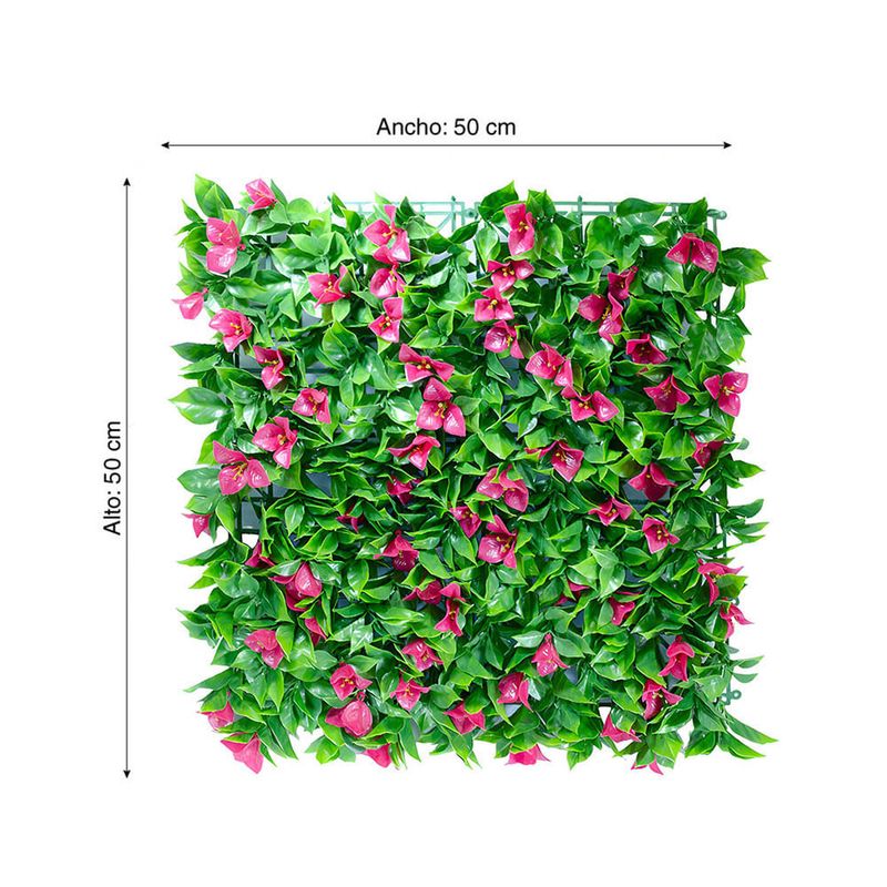 Jardin-Vertical-Buganvilla-Roja-Plastico-50x50cm-|-Elite