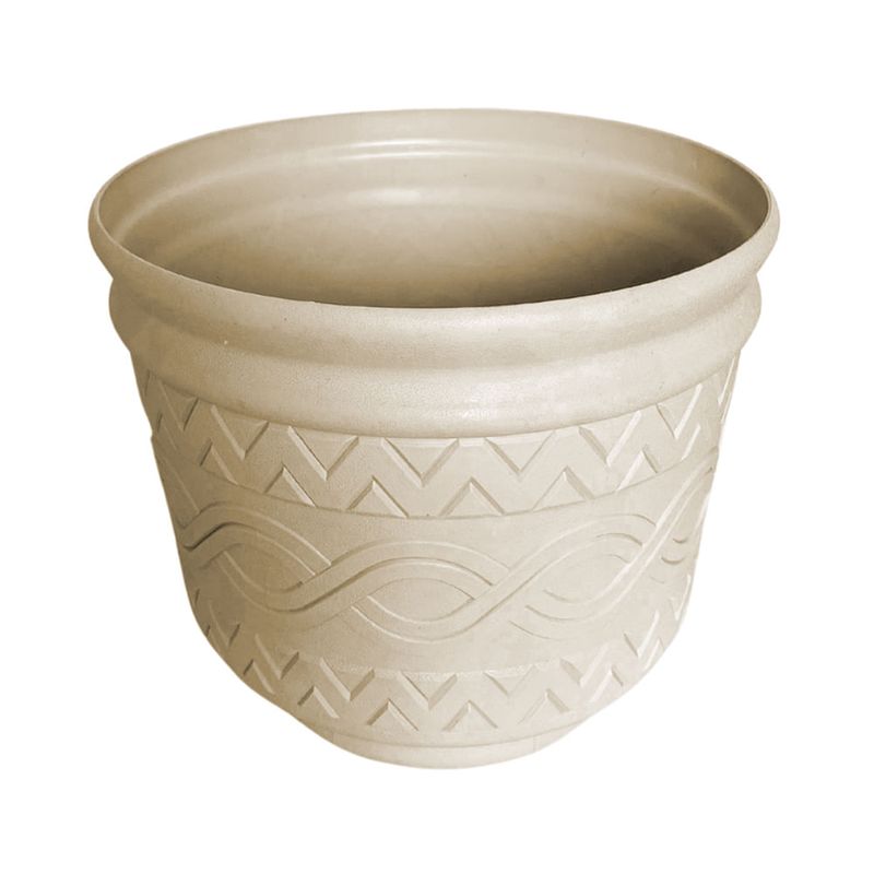 Maceta-Azteca-Mediana-con-Plato-Color-Crema-|-Kantati