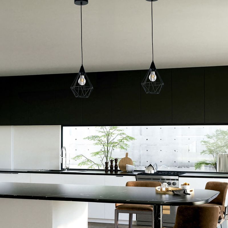 Lampara-Colgante-E27-Rejilla-de-Diamante-x-1-|-Kasalight