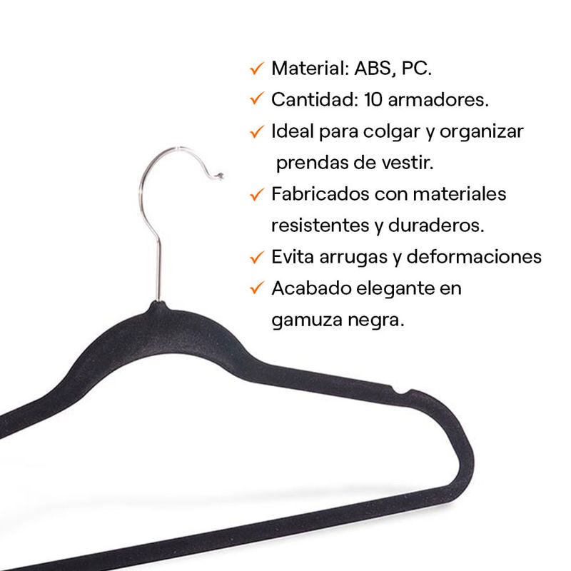 Set-de-10-Armadores-Negros-de-Gamuza-|-House---Home