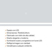 Espejo Blanco con LED 70x50x0,34cm | Orange