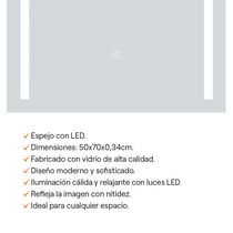 Espejo Blanco con LED 50x70x0,34cm | Orange