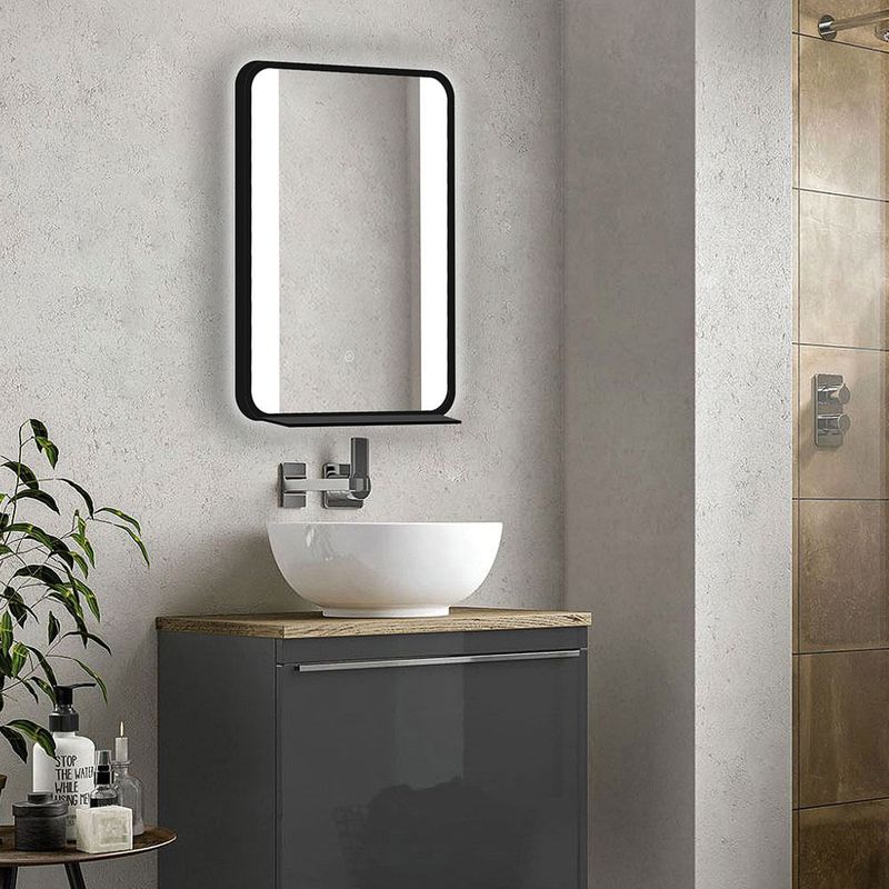 Espejo-Negro-con-Repisa-y-LED-50x70x040cm-|-Orange