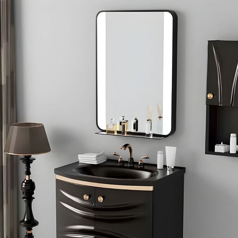 Espejo-Negro-con-Repisa-y-LED-50x70x040cm-|-Orange