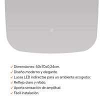 Espejo Blanco con LED Indirecta 50x70x0,24cm | Orange