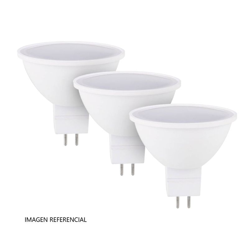 Pack-Focos-x3-LED-MR16-7W-100°-3000K-Blanco-|-Orange