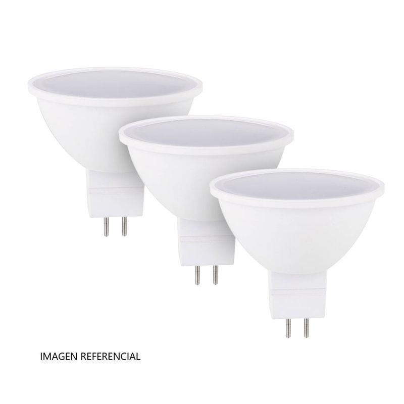 Pack-Focos-x3-LED-MR16-7W-100°-6000K-Blanco-|-Orange