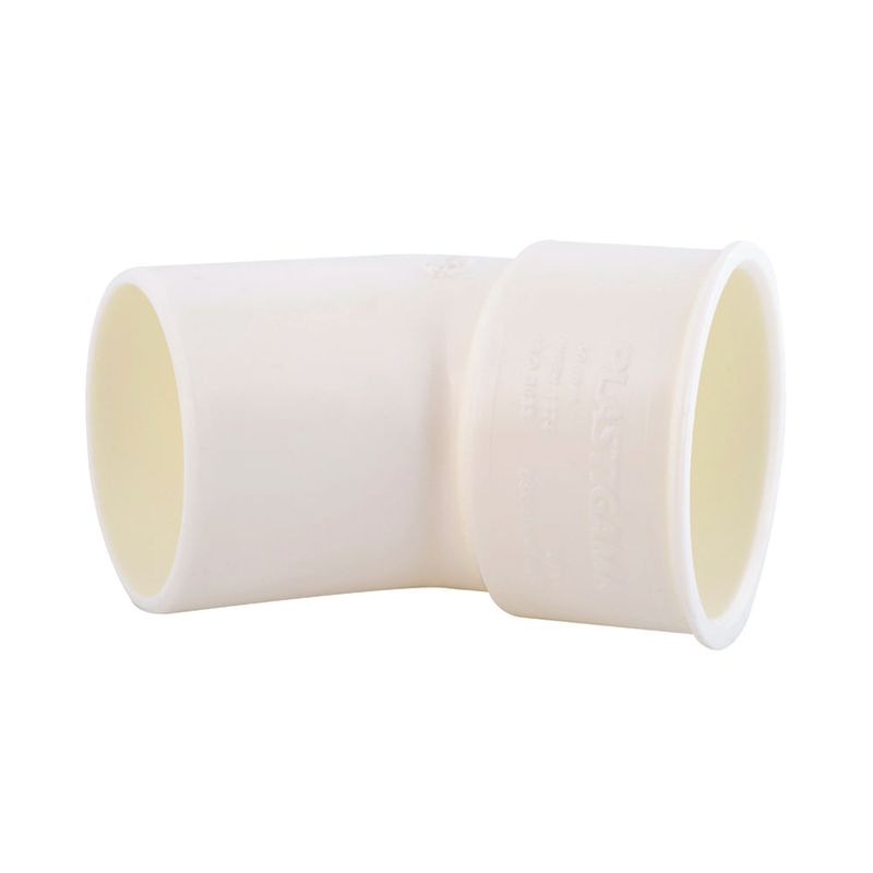 Codo-de-Desague-PVC-Inyectado-50mm-x-45°-|-Plastigama