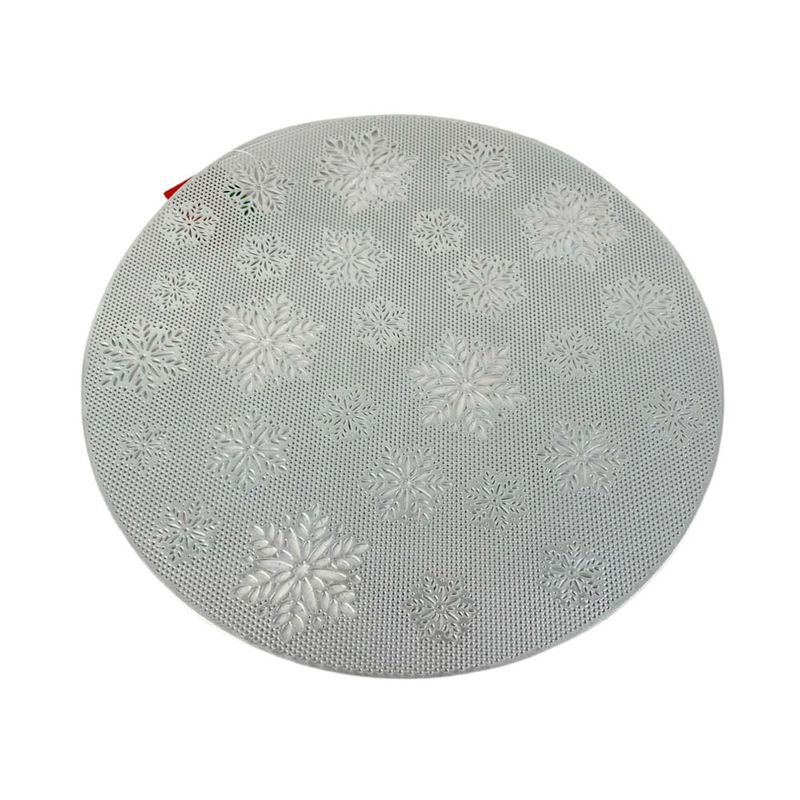 Individual-Circular-Diseño-Navideño-de-Copos-Silver-|-Santini