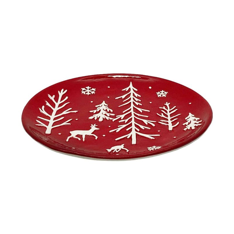 Plato-Circular-Estilo-Arbol-Nordico-Color-Rojo-|-Santini