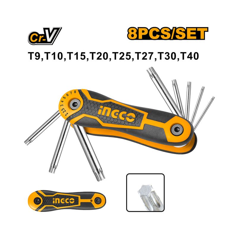 Juego-Llave-Torx-de-Bolsillo-8-Piezas-|-Ingco