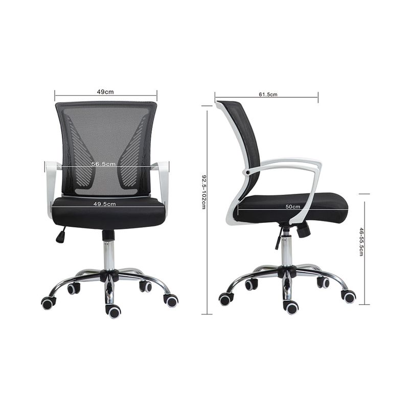Silla-Giratoria-Baly-Negro-Blanco-|-Orange
