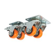 Garrucha Giratoria Plataforma Naranja 1-1/2" con Freno | JEM