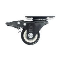 Garrucha Giratoria Plataforma Negra 1-1/2" con Freno | JEM